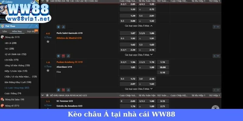 Lý do kèo châu Á tại nhà cái WW88 phổ biến