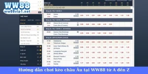 Kiểm soát tiền vốn tại WW88 khi chơi kèo châu Âu