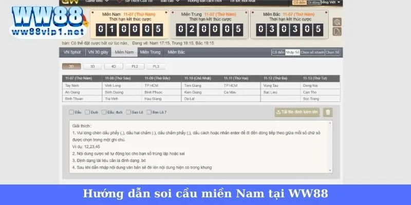 Hướng dẫn phương pháp soi cầu miền Nam tại WW88